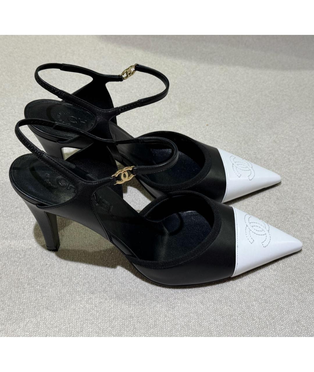 CHANEL Черные кожаные туфли, фото 7