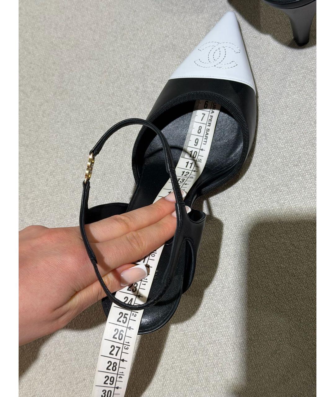 CHANEL Черные кожаные туфли, фото 6