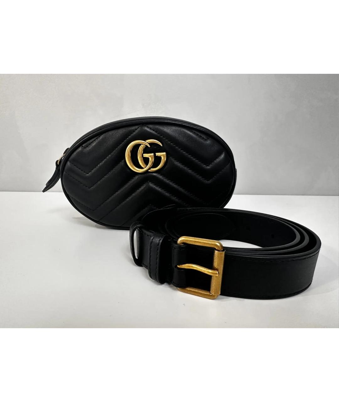 GUCCI Черная кожаная поясная сумка, фото 5