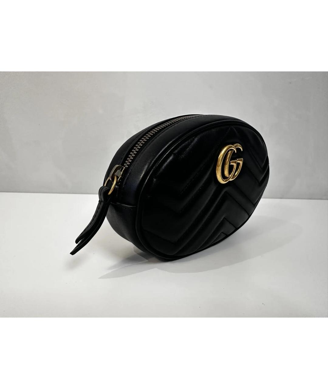 GUCCI Черная кожаная поясная сумка, фото 2