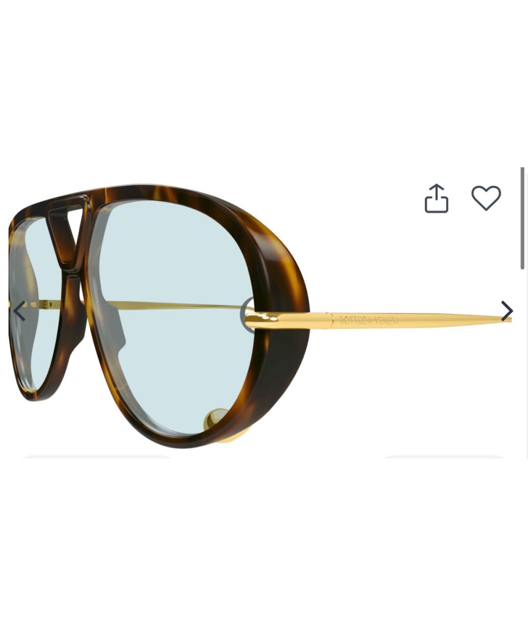 BOTTEGA VENETA Коричневые металлические солнцезащитные очки, фото 2