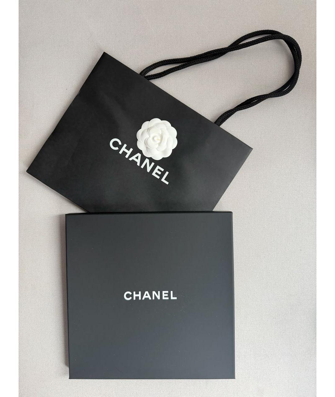 CHANEL Черный шелковый платок, фото 5