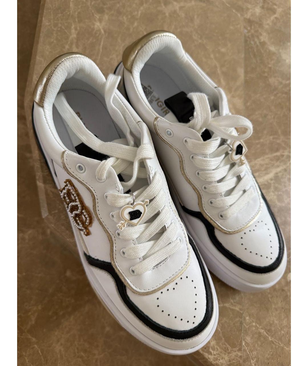 BLUGIRL Белые кожаные кроссовки, фото 2