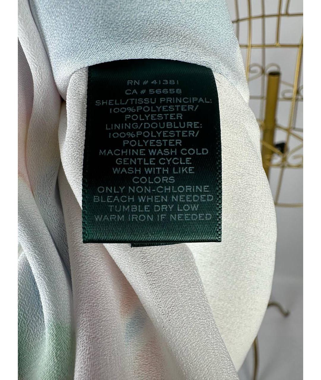 RALPH LAUREN Белое шифоновое коктейльное платье, фото 5