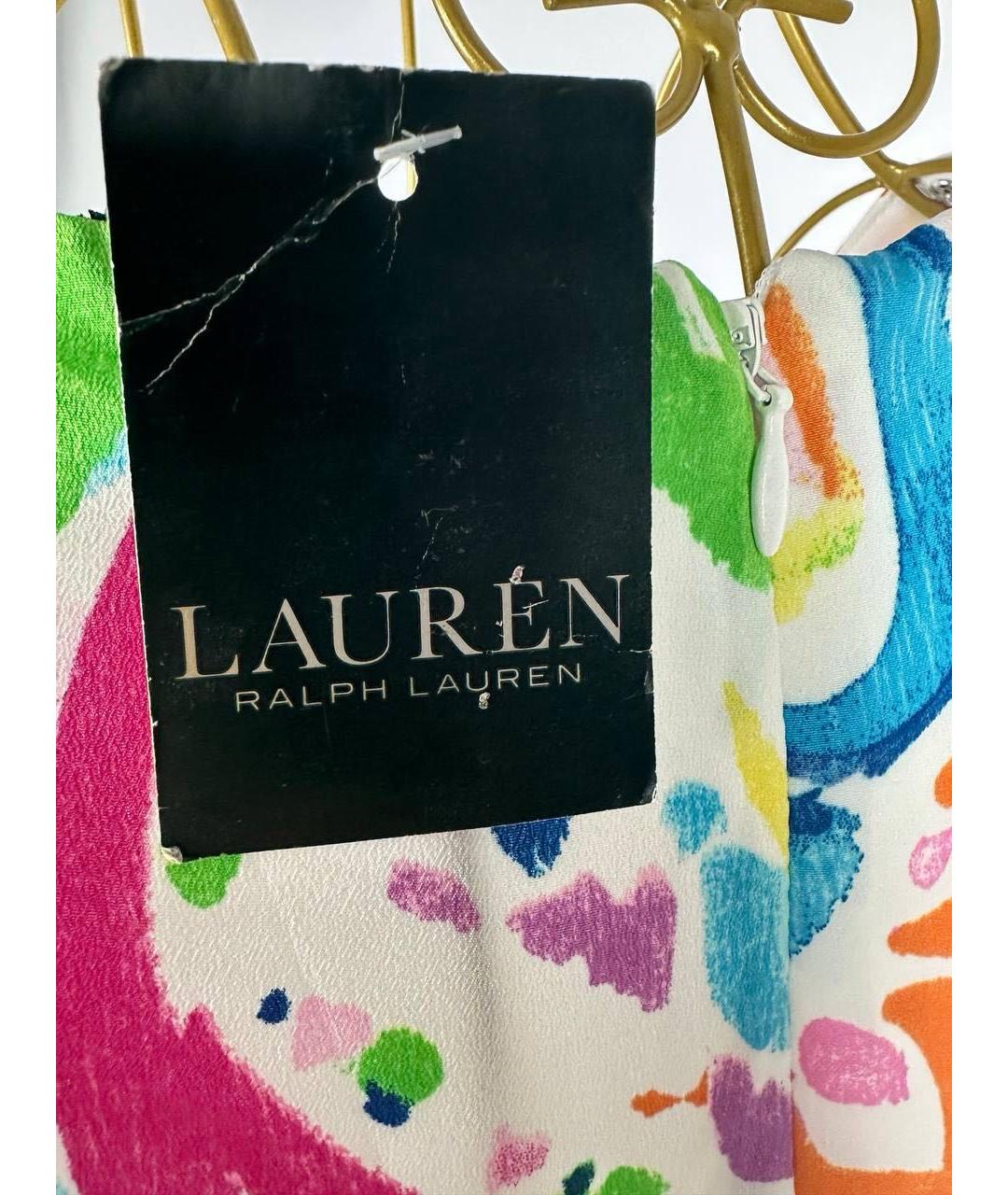 RALPH LAUREN Белое шифоновое коктейльное платье, фото 6