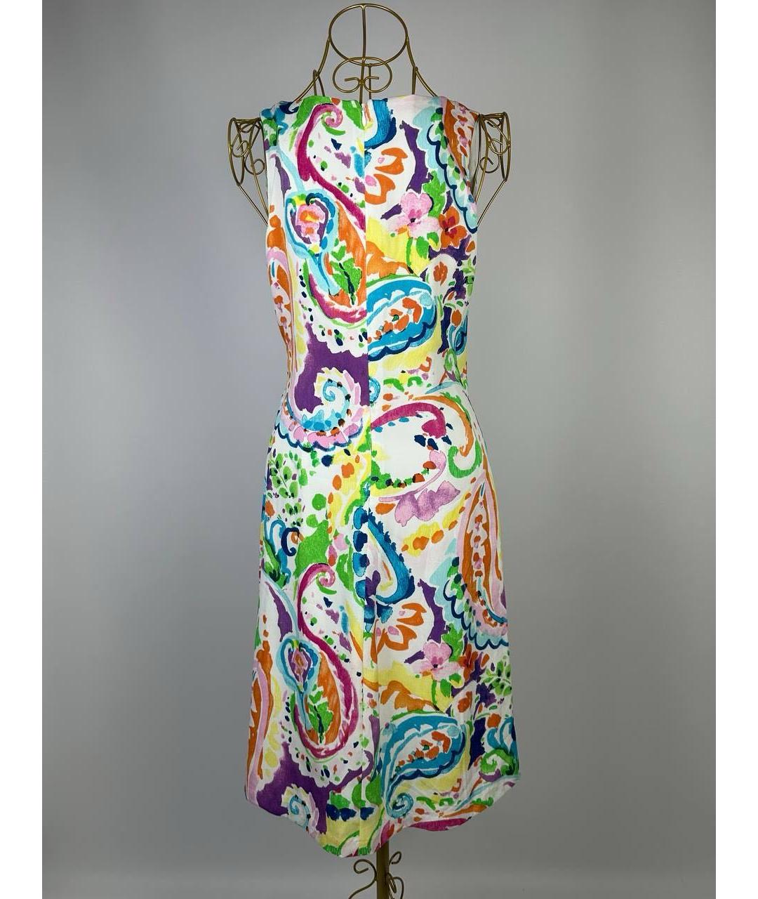 RALPH LAUREN Белое шифоновое коктейльное платье, фото 2