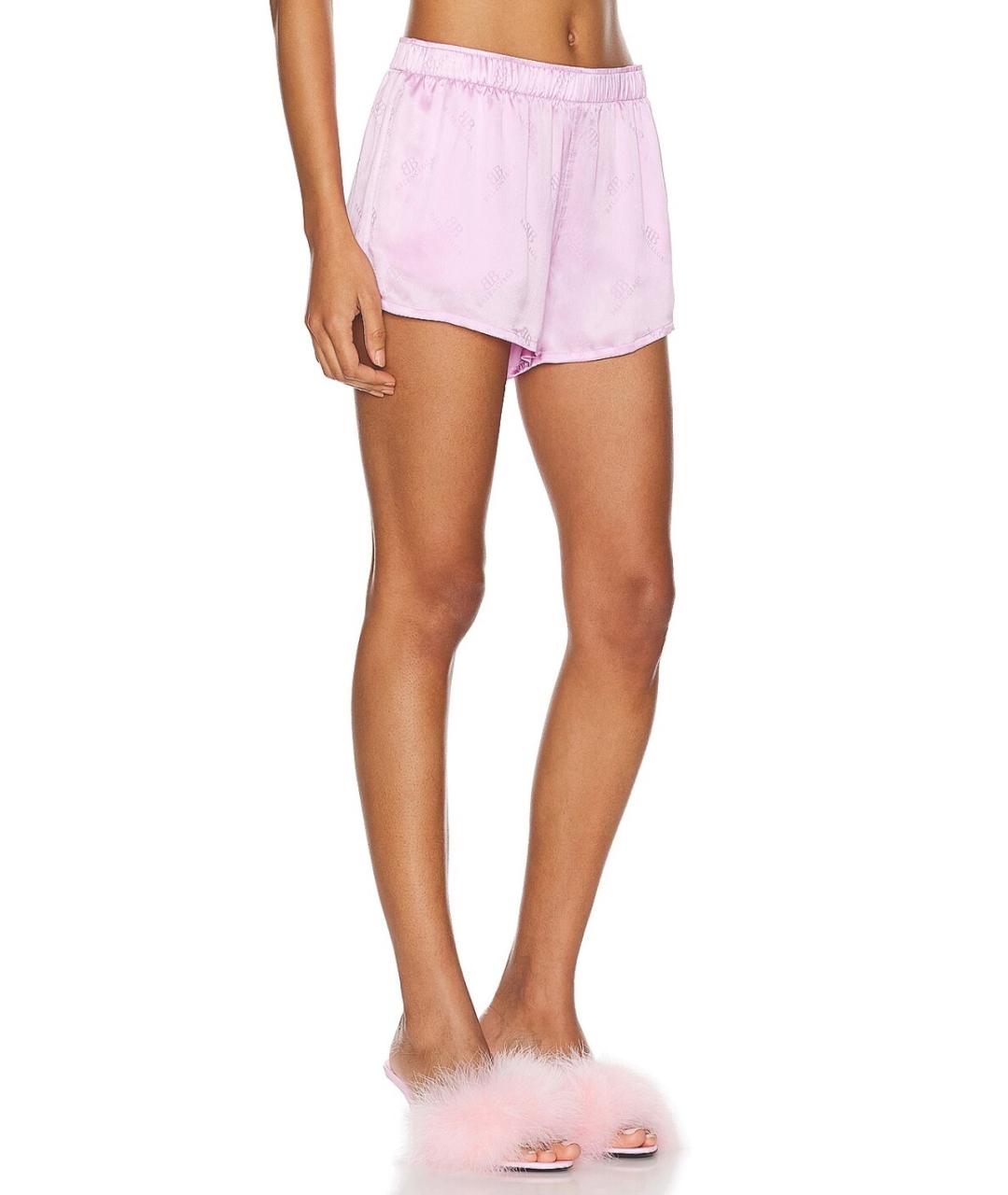 BALENCIAGA Розовые шелковые шорты, фото 4