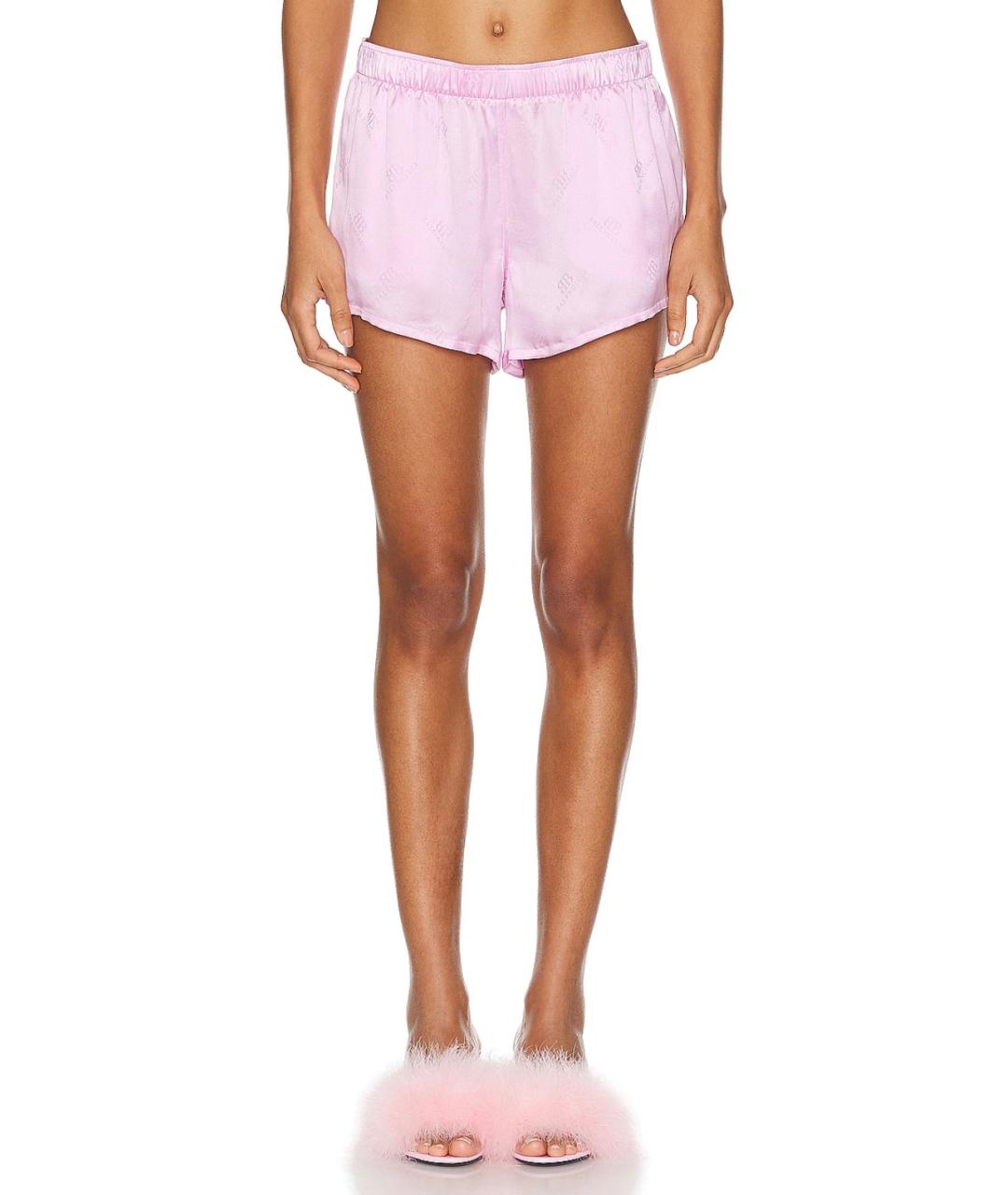 BALENCIAGA Розовые шелковые шорты, фото 3