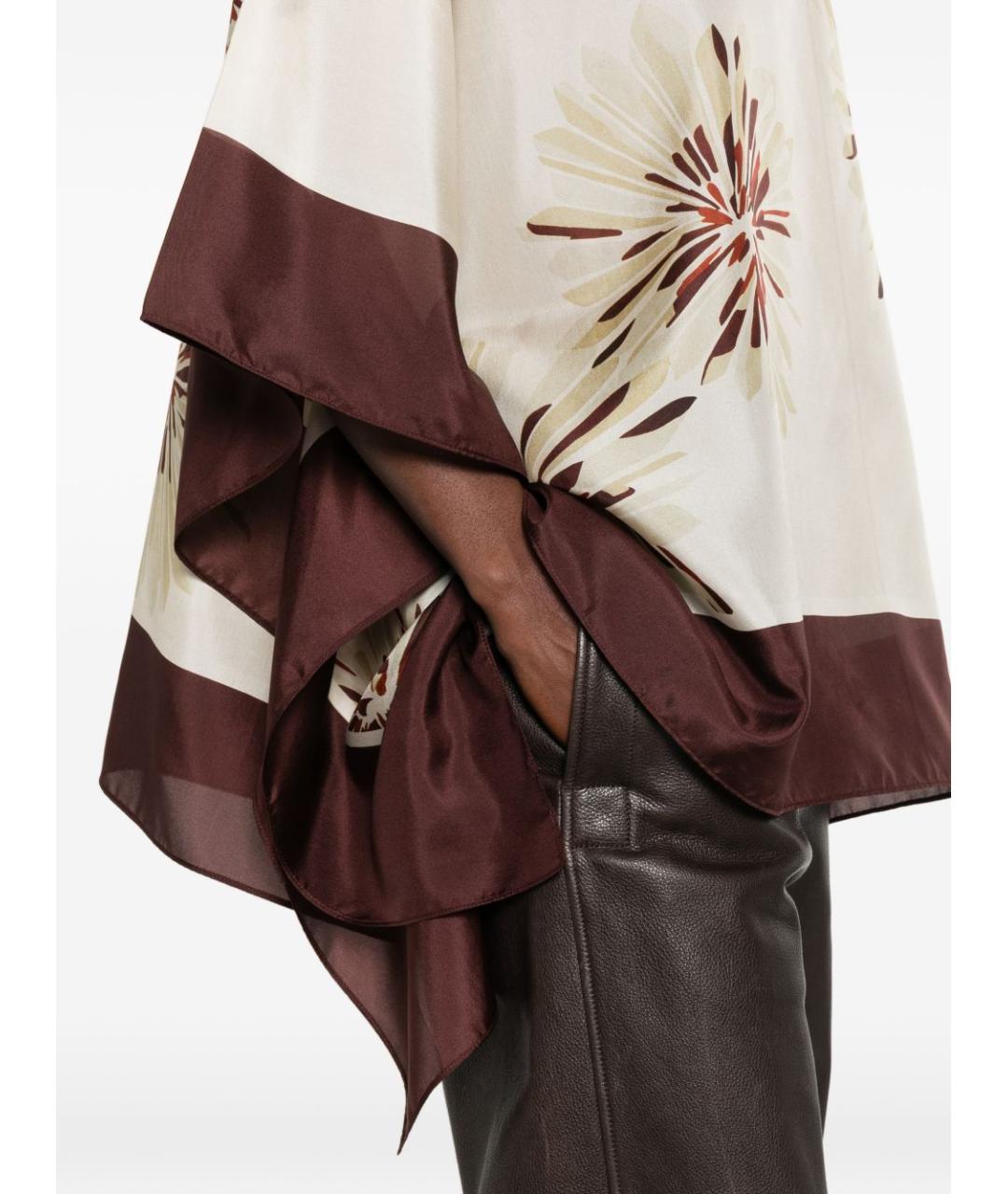 BRUNELLO CUCINELLI Бежевая шелковая блузы, фото 4