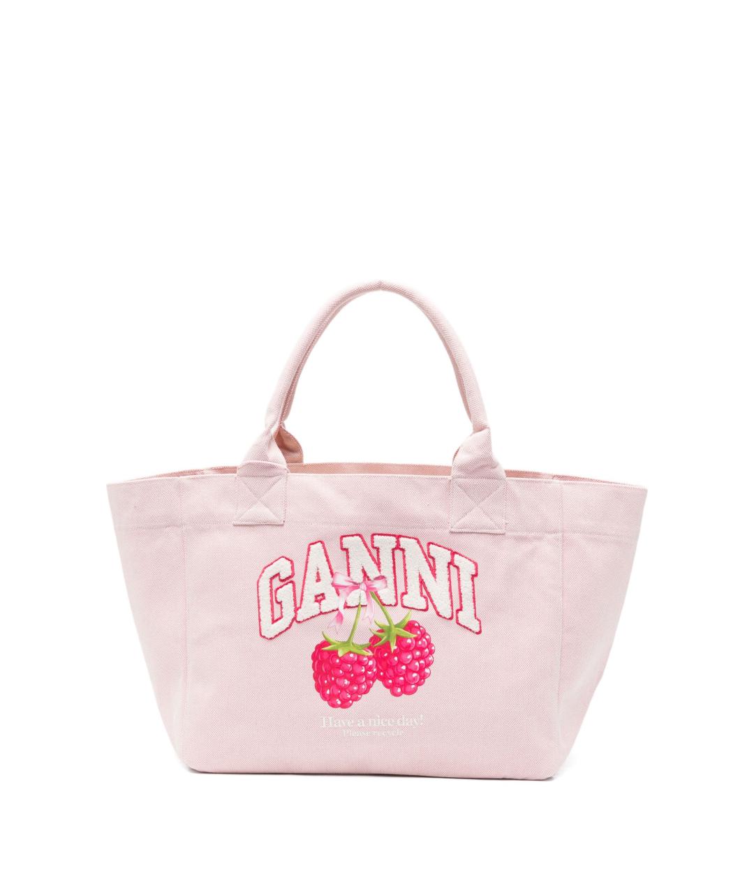 GANNI Розовая тканевая сумка тоут, фото 1