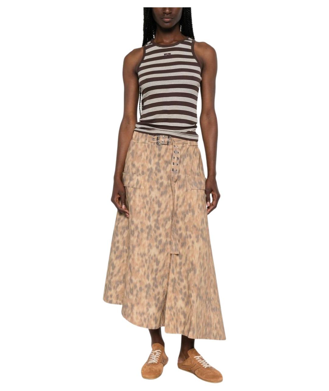 GANNI Мульти хлопковая юбка миди, фото 3