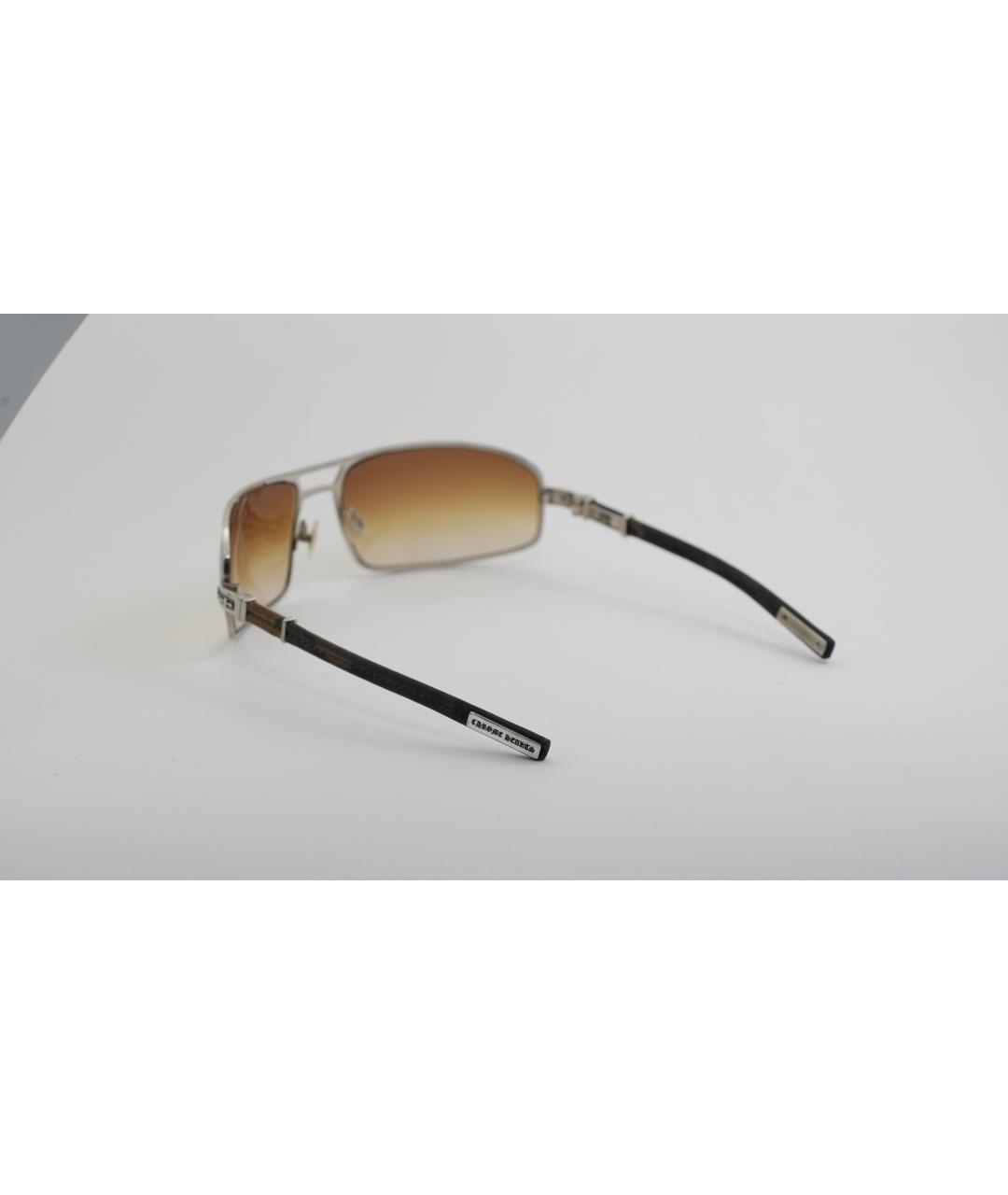 CHROME HEARTS Желтые металлические солнцезащитные очки, фото 2