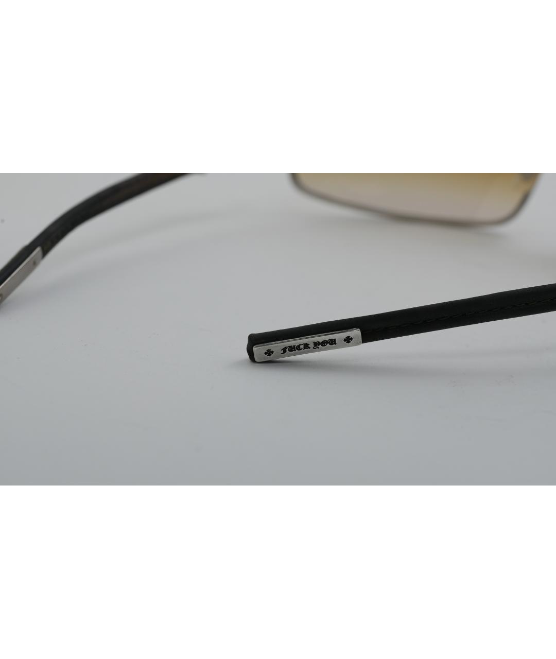 CHROME HEARTS Желтые металлические солнцезащитные очки, фото 7