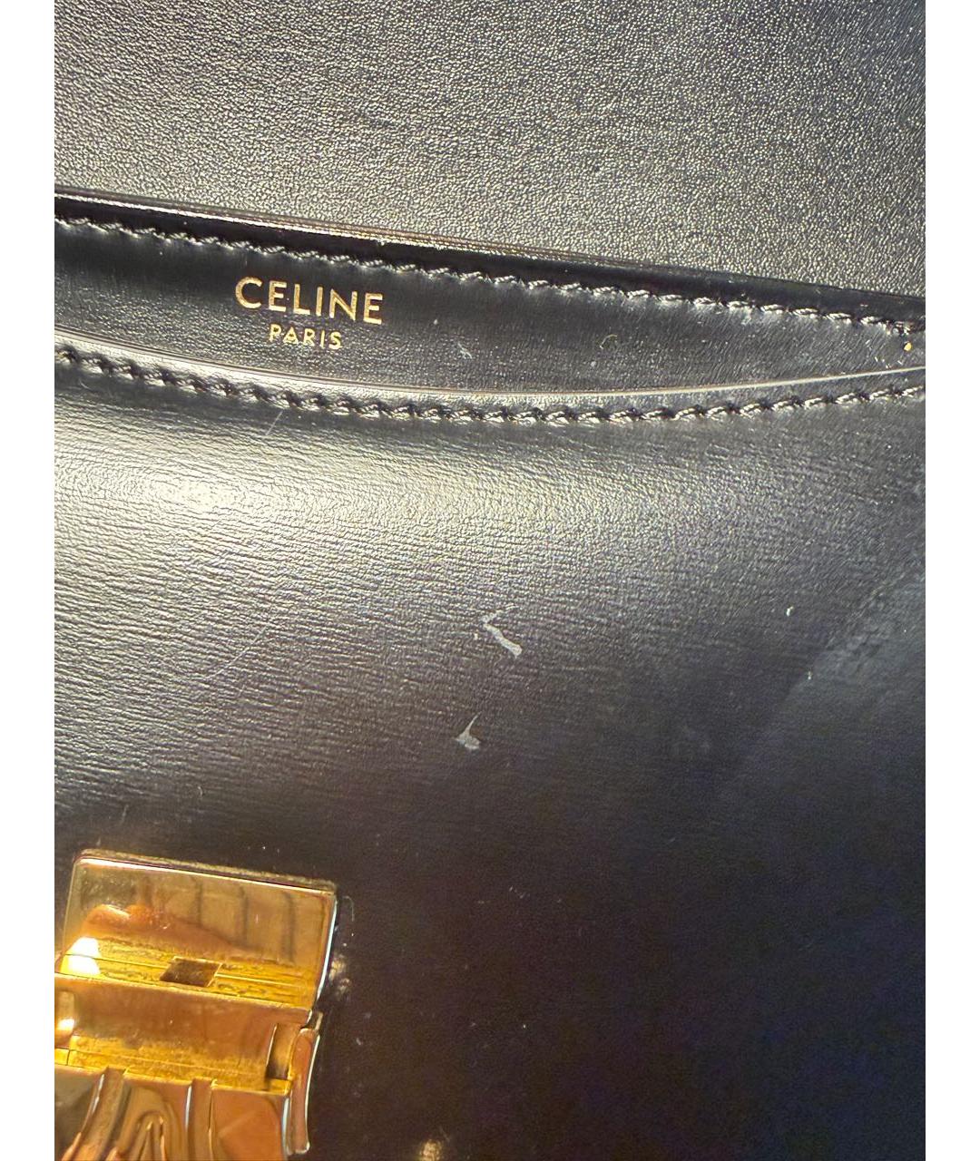 CELINE Черная кожаная сумка через плечо, фото 6