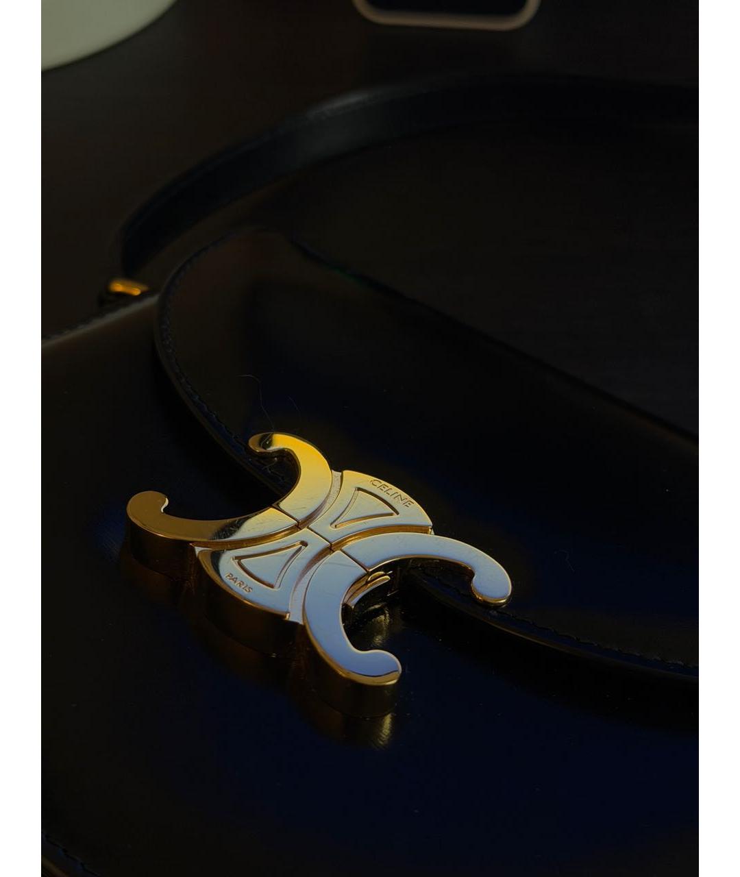 CELINE Черная кожаная сумка через плечо, фото 3