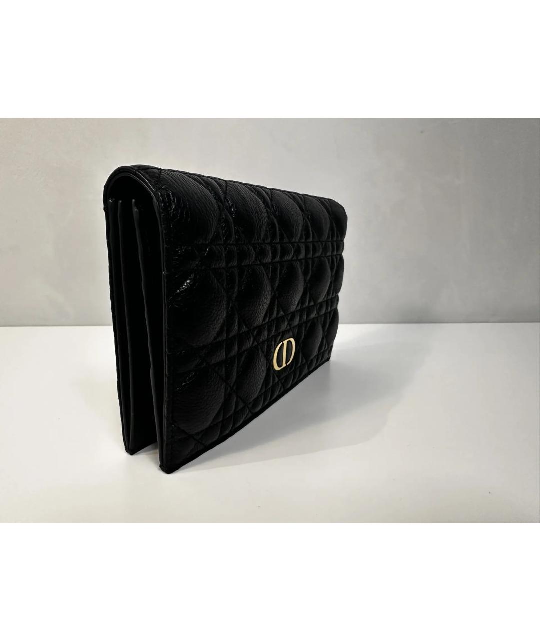 CHRISTIAN DIOR Черный кожаный кошелек, фото 2