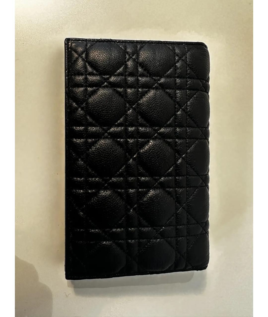 CHRISTIAN DIOR Черный кожаный кошелек, фото 3