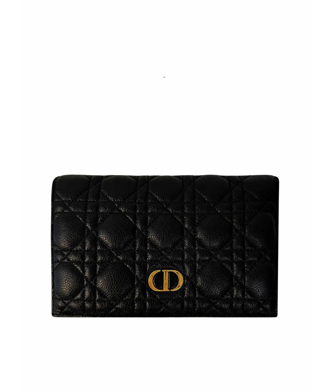 CHRISTIAN DIOR Черный кожаный кошелек, фото 1