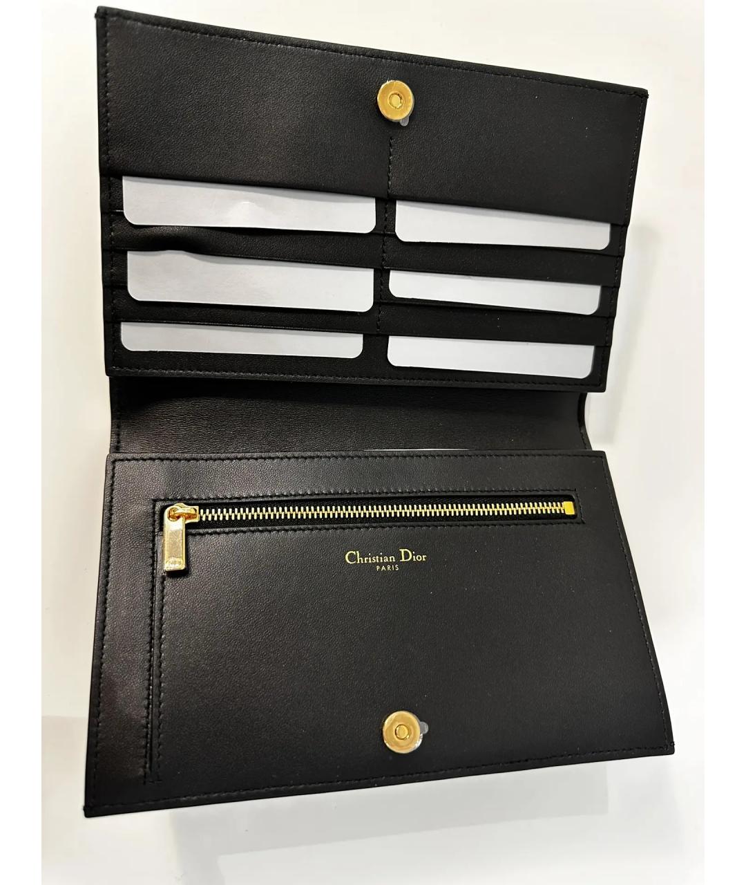 CHRISTIAN DIOR Черный кожаный кошелек, фото 4