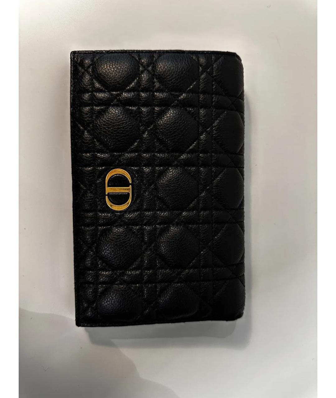 CHRISTIAN DIOR Черный кожаный кошелек, фото 5