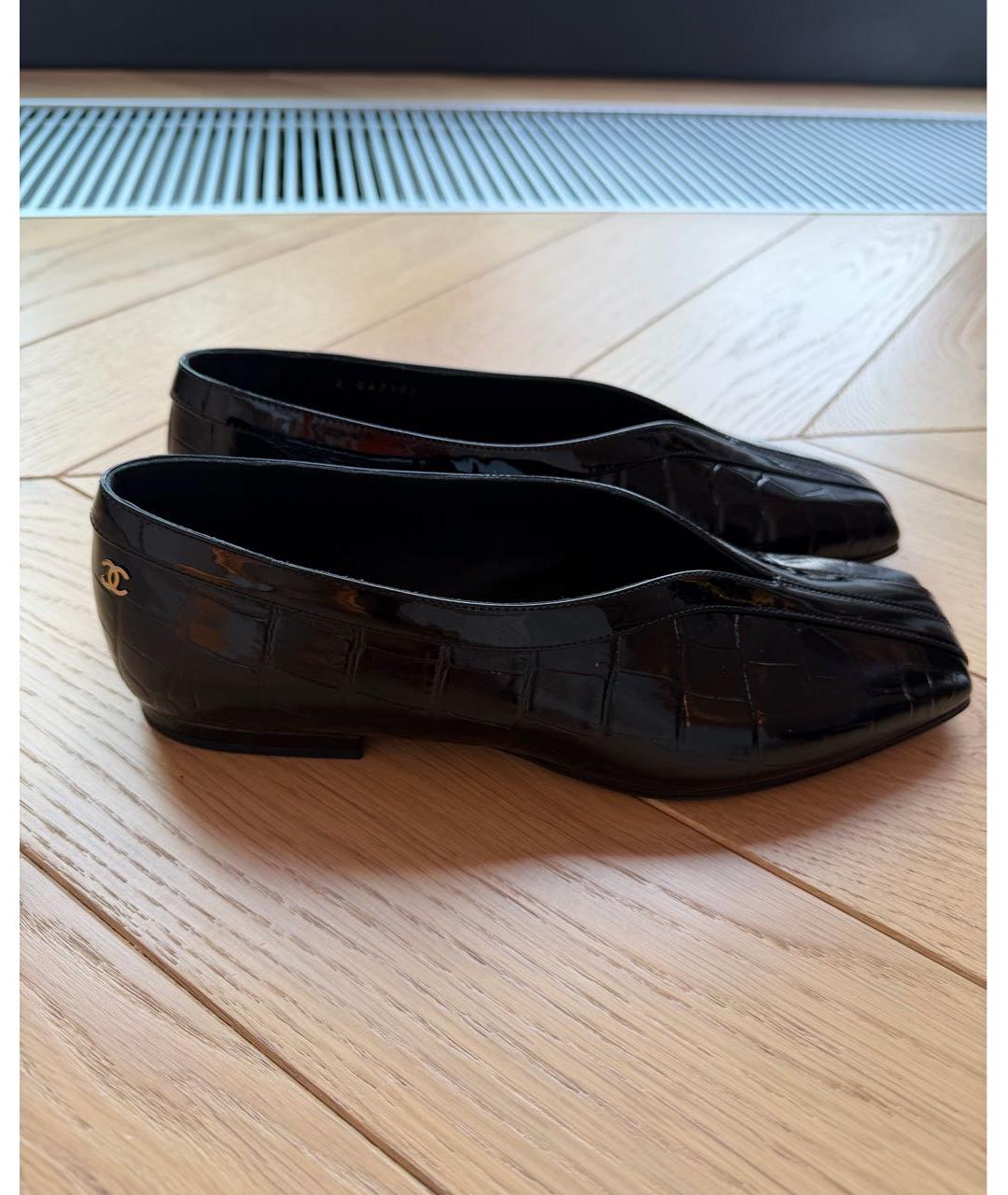 CHANEL Черные кожаные лоферы, фото 5