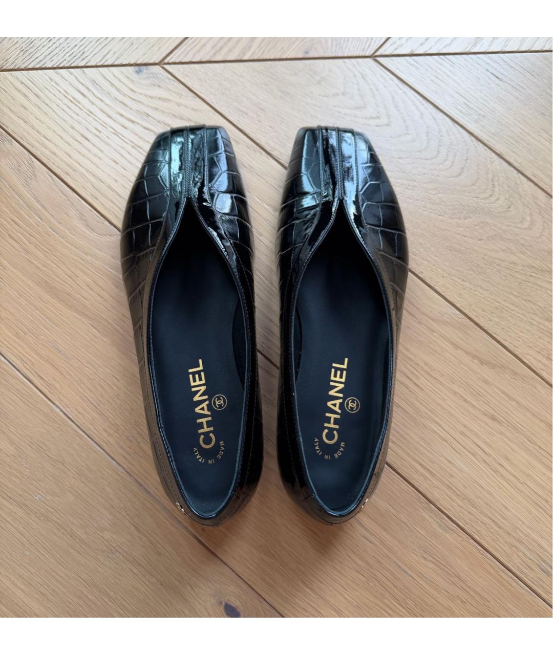 CHANEL Черные кожаные лоферы, фото 3