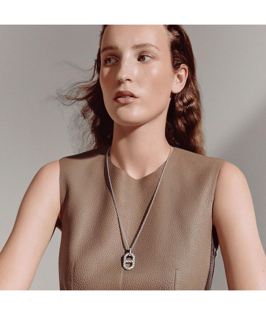 HERMES Серебряное серебряное колье, фото 5