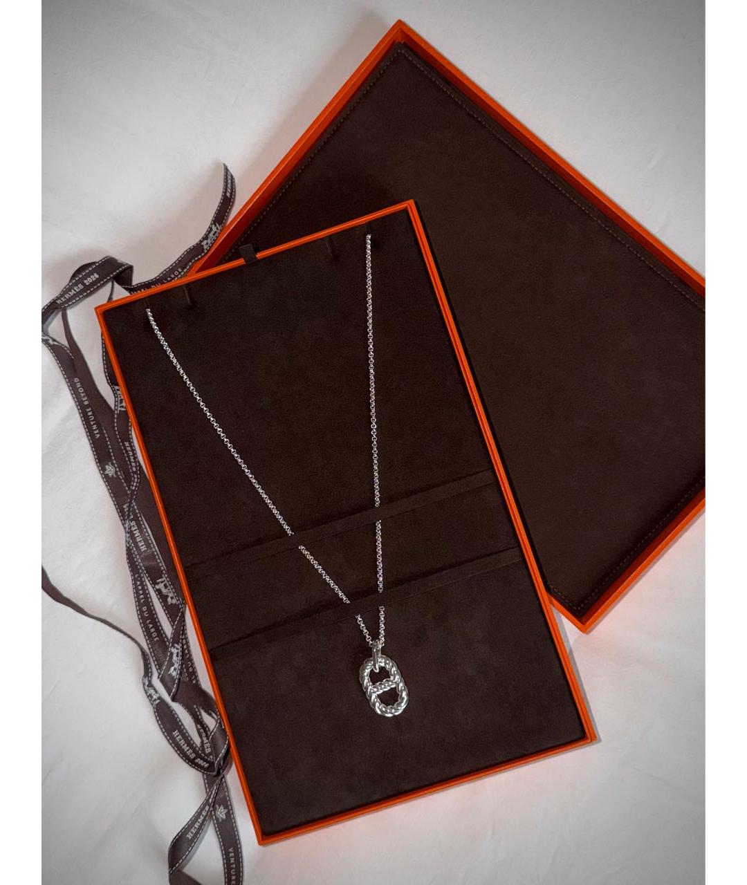 HERMES Серебряное серебряное колье, фото 3