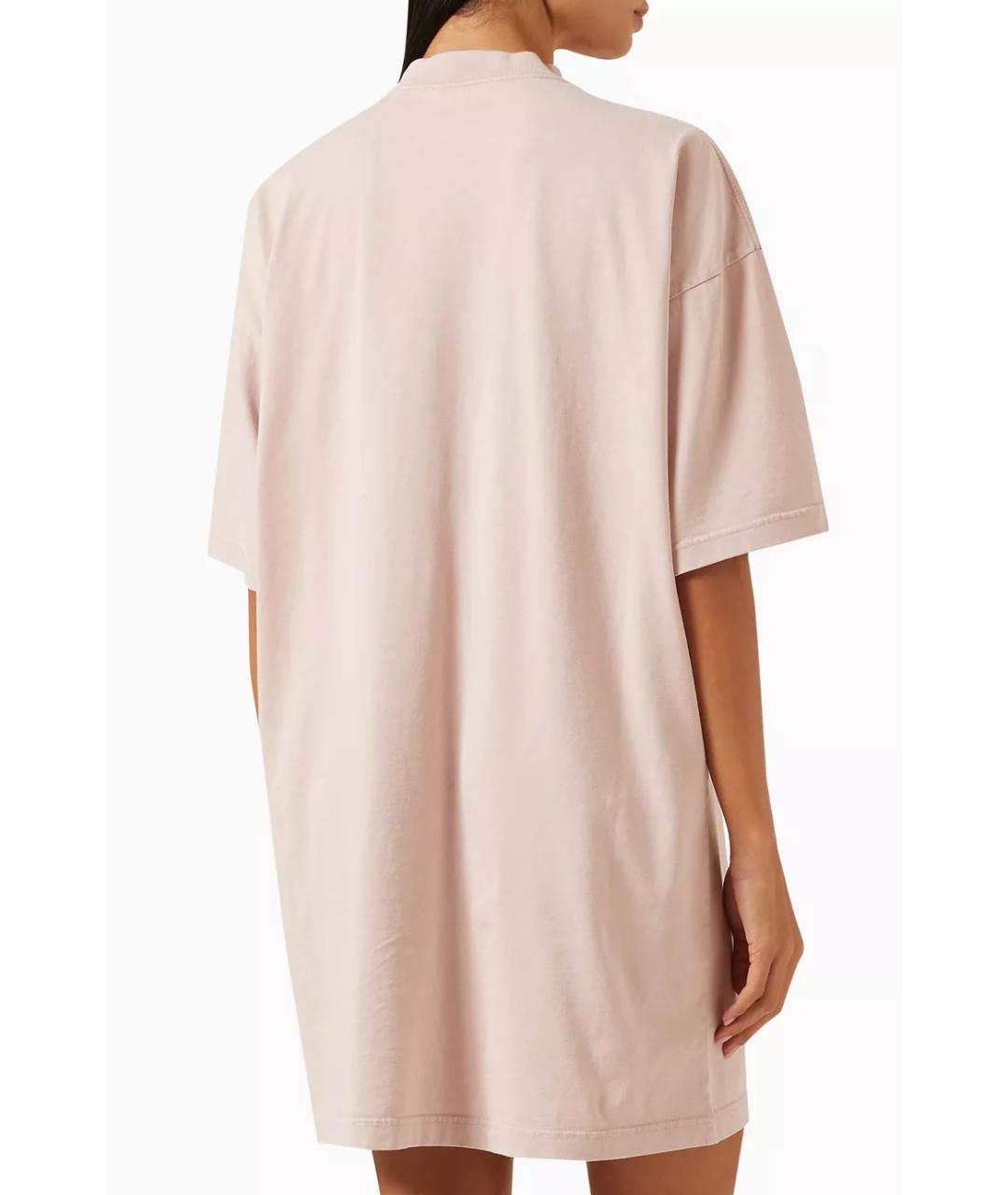 BALENCIAGA Розовая хлопковая футболка, фото 4