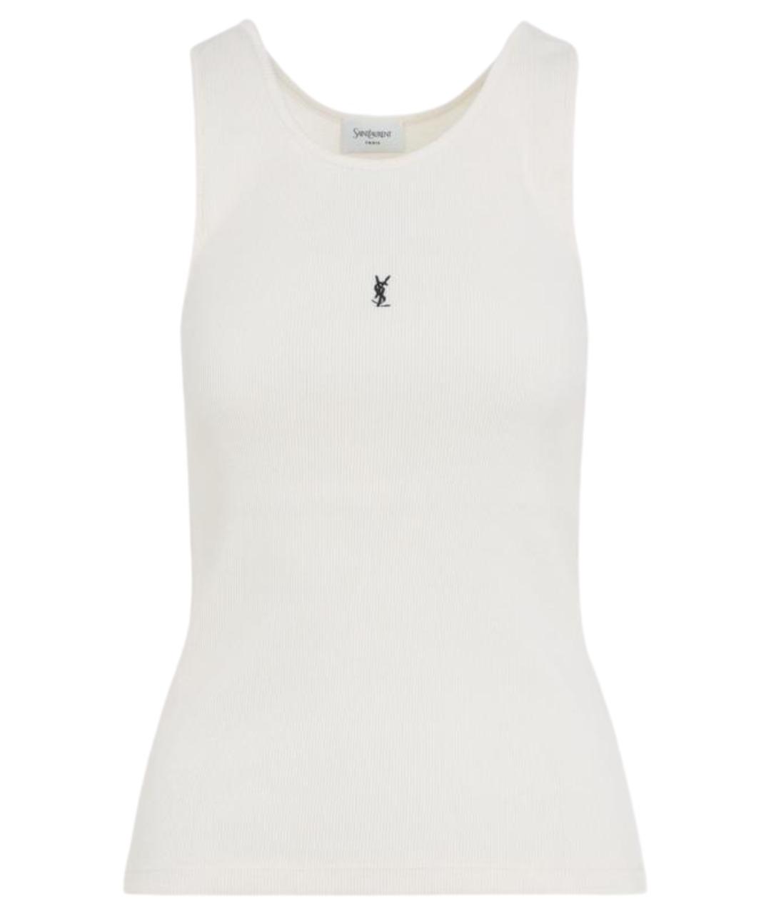 SAINT LAURENT Белая хлопковая майка, фото 1