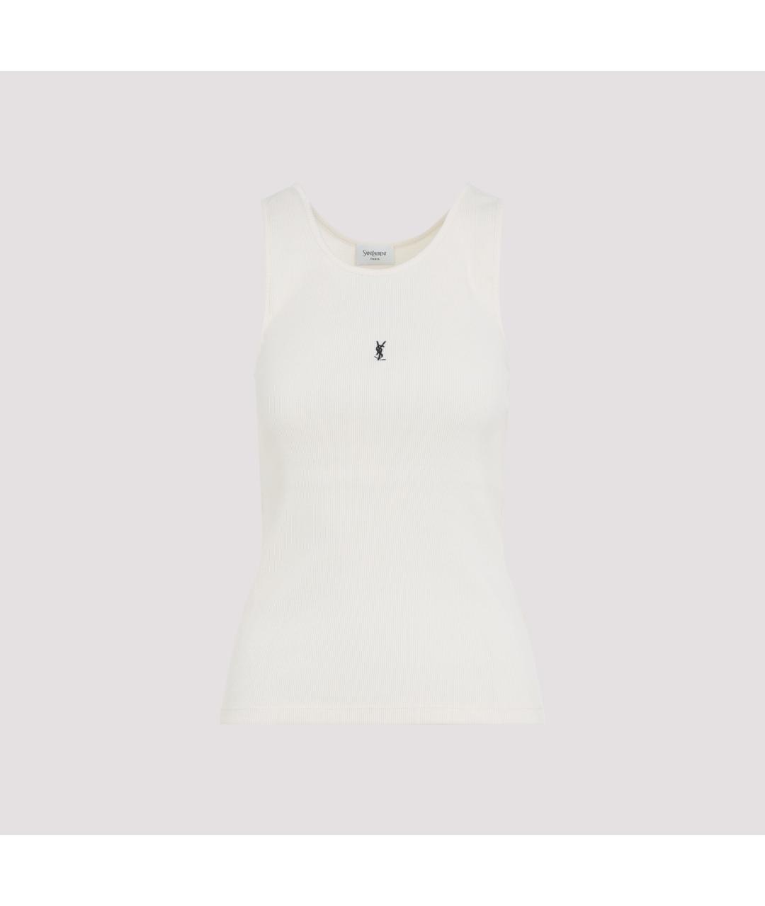 SAINT LAURENT Белая хлопковая майка, фото 2