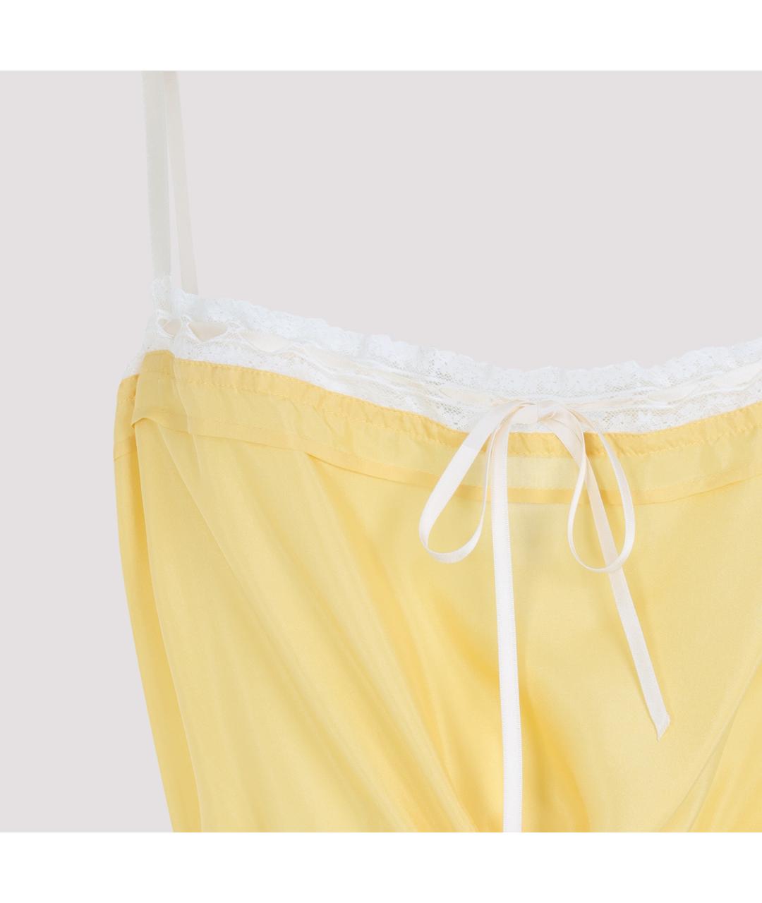 SAINT LAURENT Желтый шелковый сарафан, фото 5