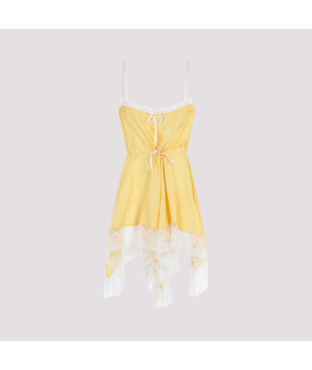 SAINT LAURENT Желтый шелковый сарафан, фото 3