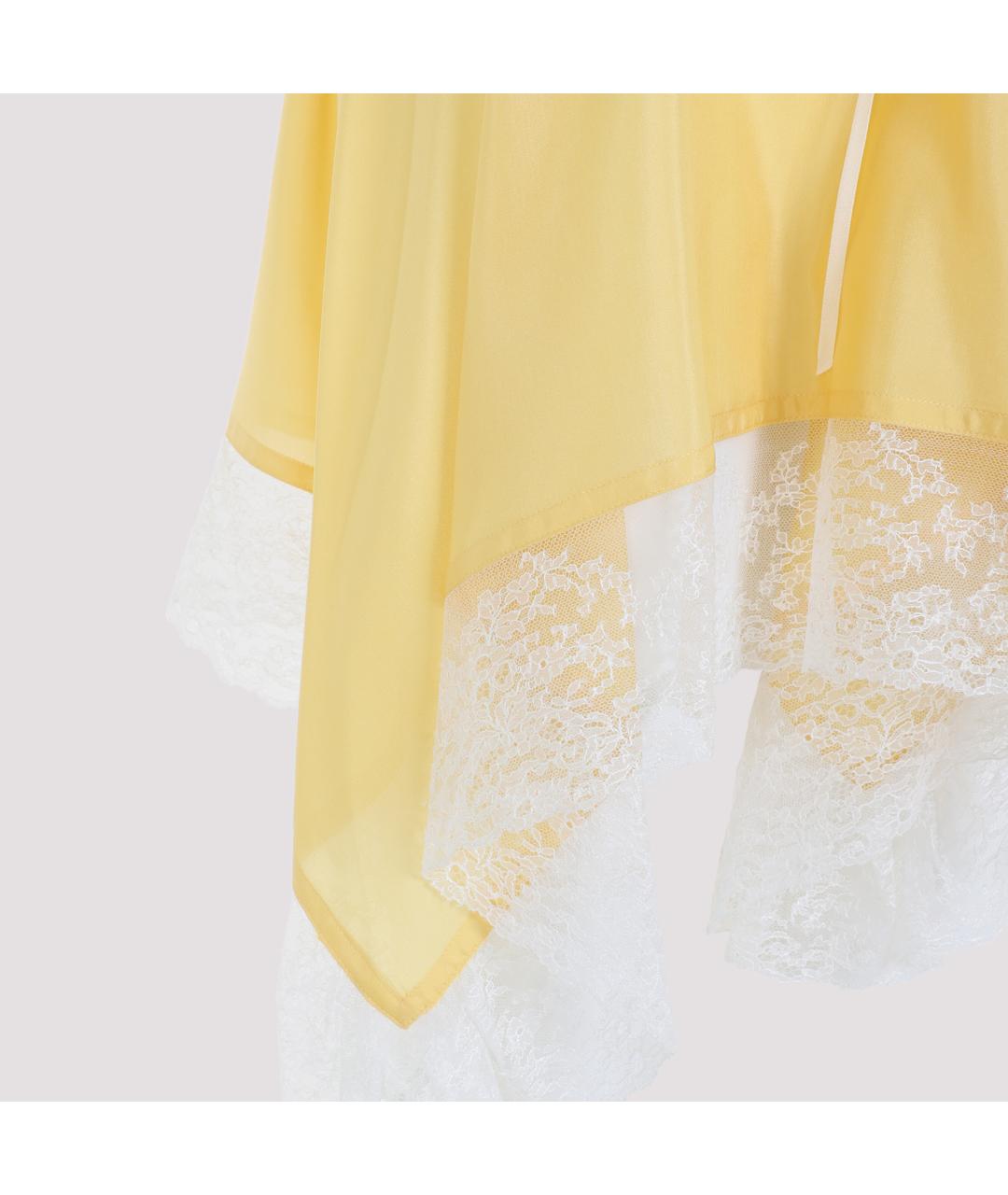 SAINT LAURENT Желтый шелковый сарафан, фото 6