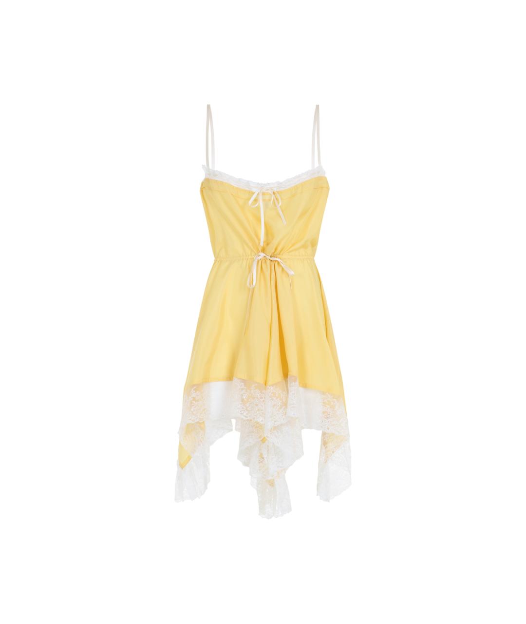 SAINT LAURENT Желтый шелковый сарафан, фото 1