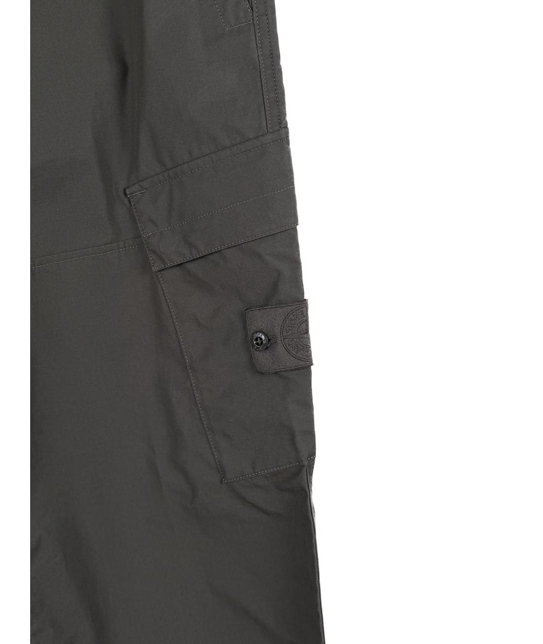 STONE ISLAND Антрацитовые хлопковые повседневные брюки, фото 5
