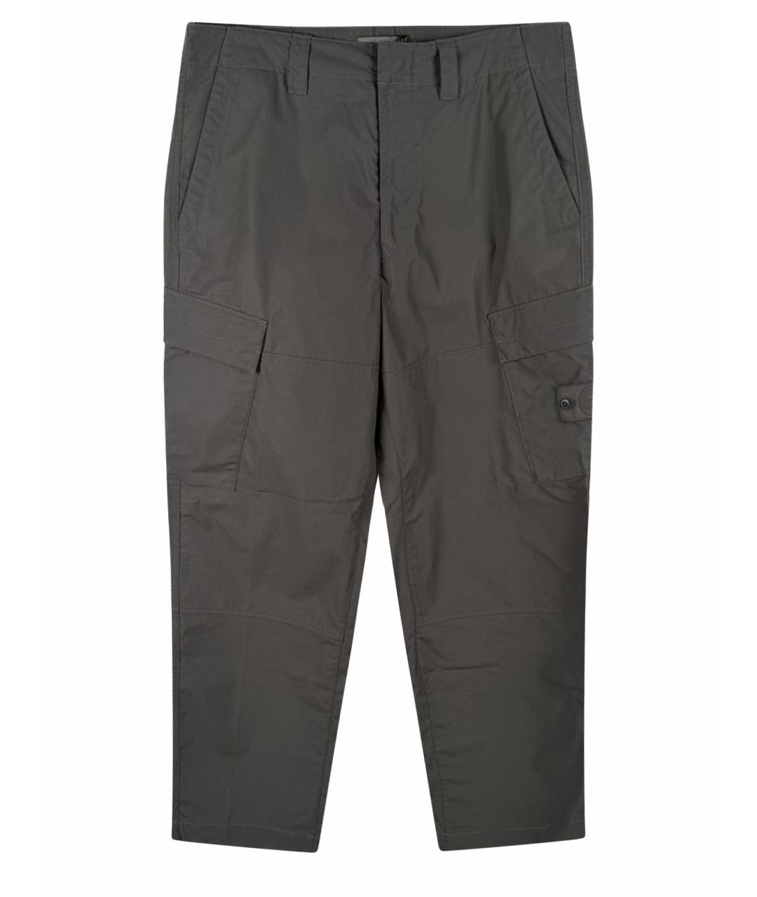 STONE ISLAND Антрацитовые хлопковые повседневные брюки, фото 1