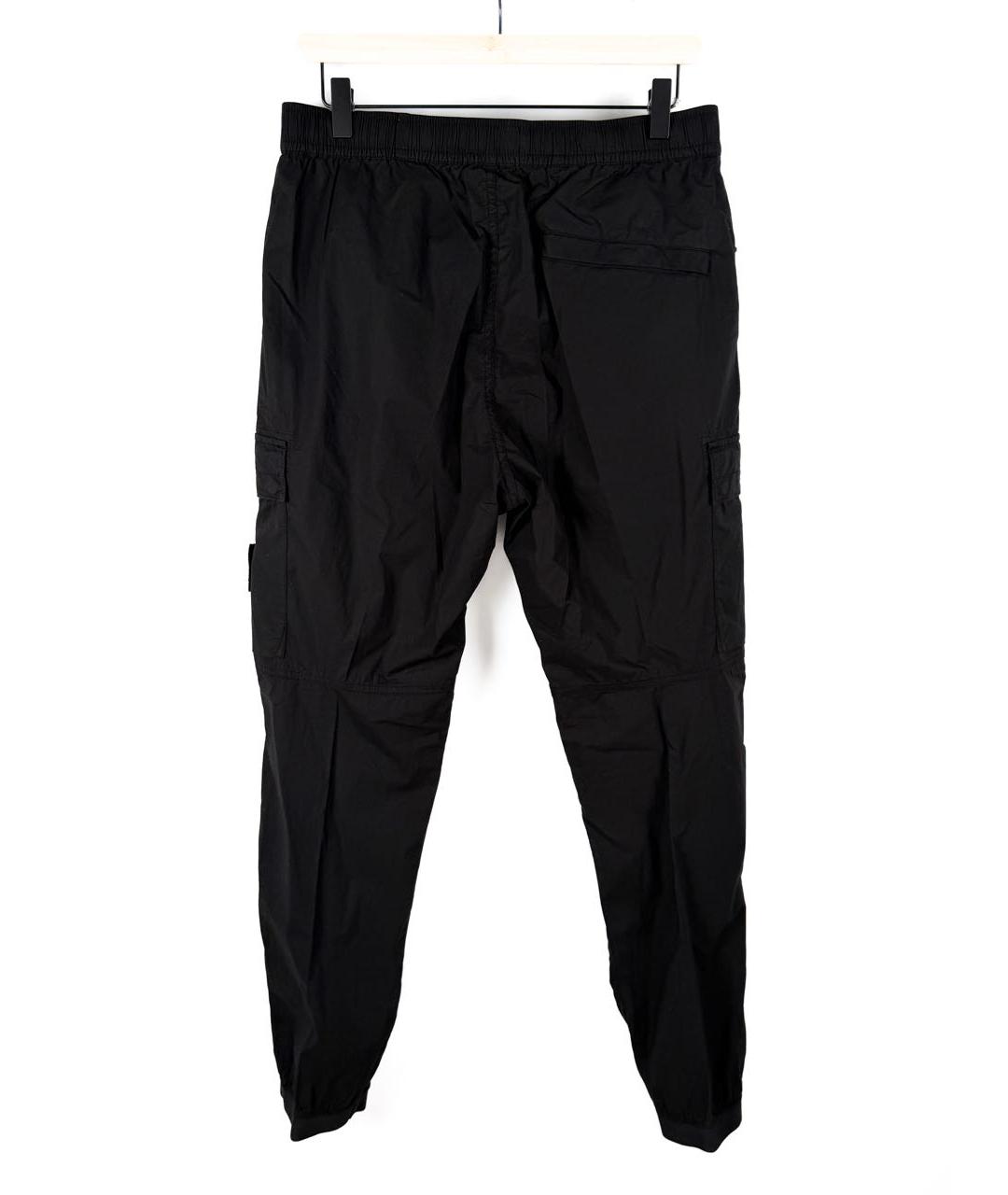 STONE ISLAND Черные хлопковые повседневные брюки, фото 2