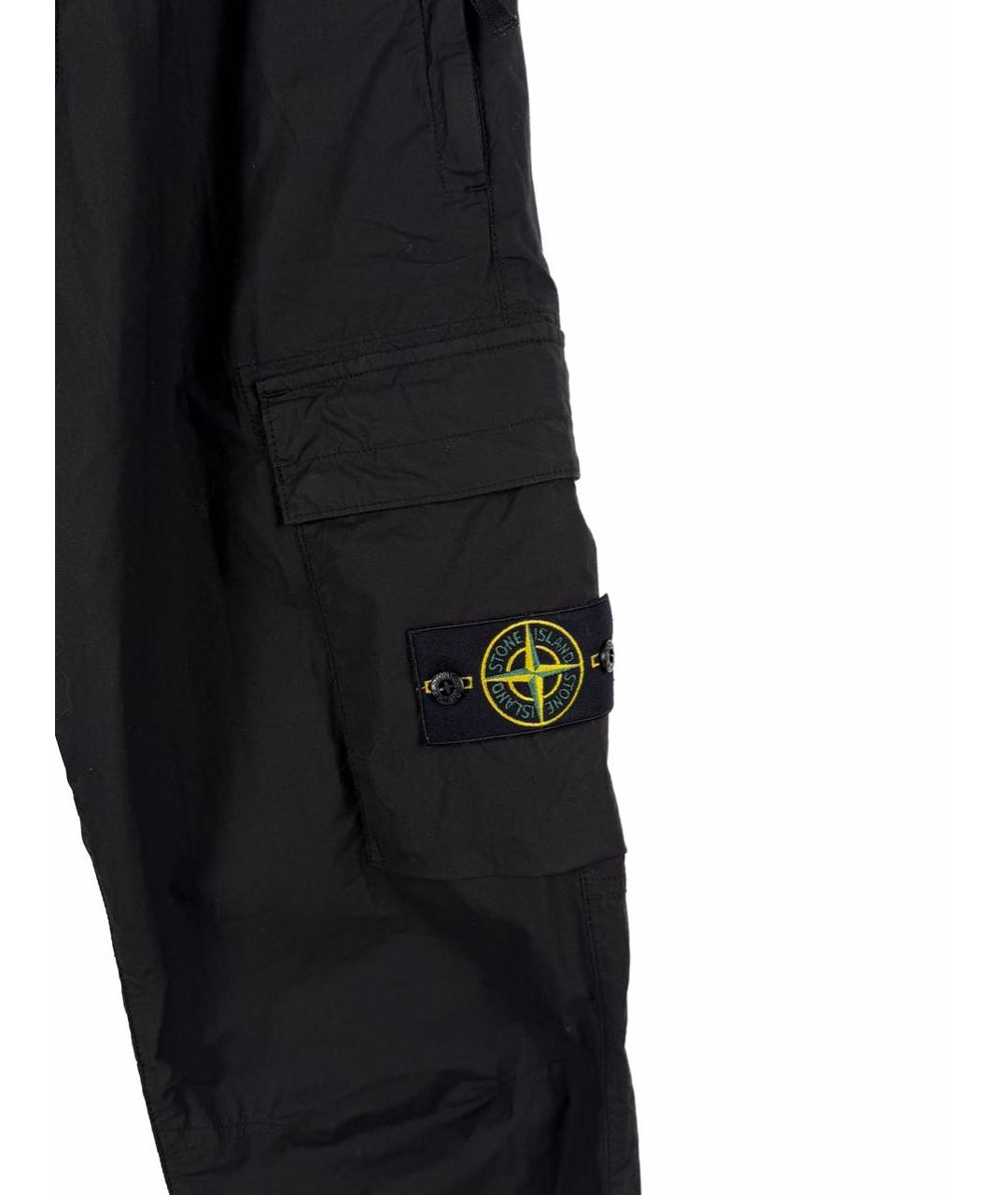 STONE ISLAND Черные хлопковые повседневные брюки, фото 4