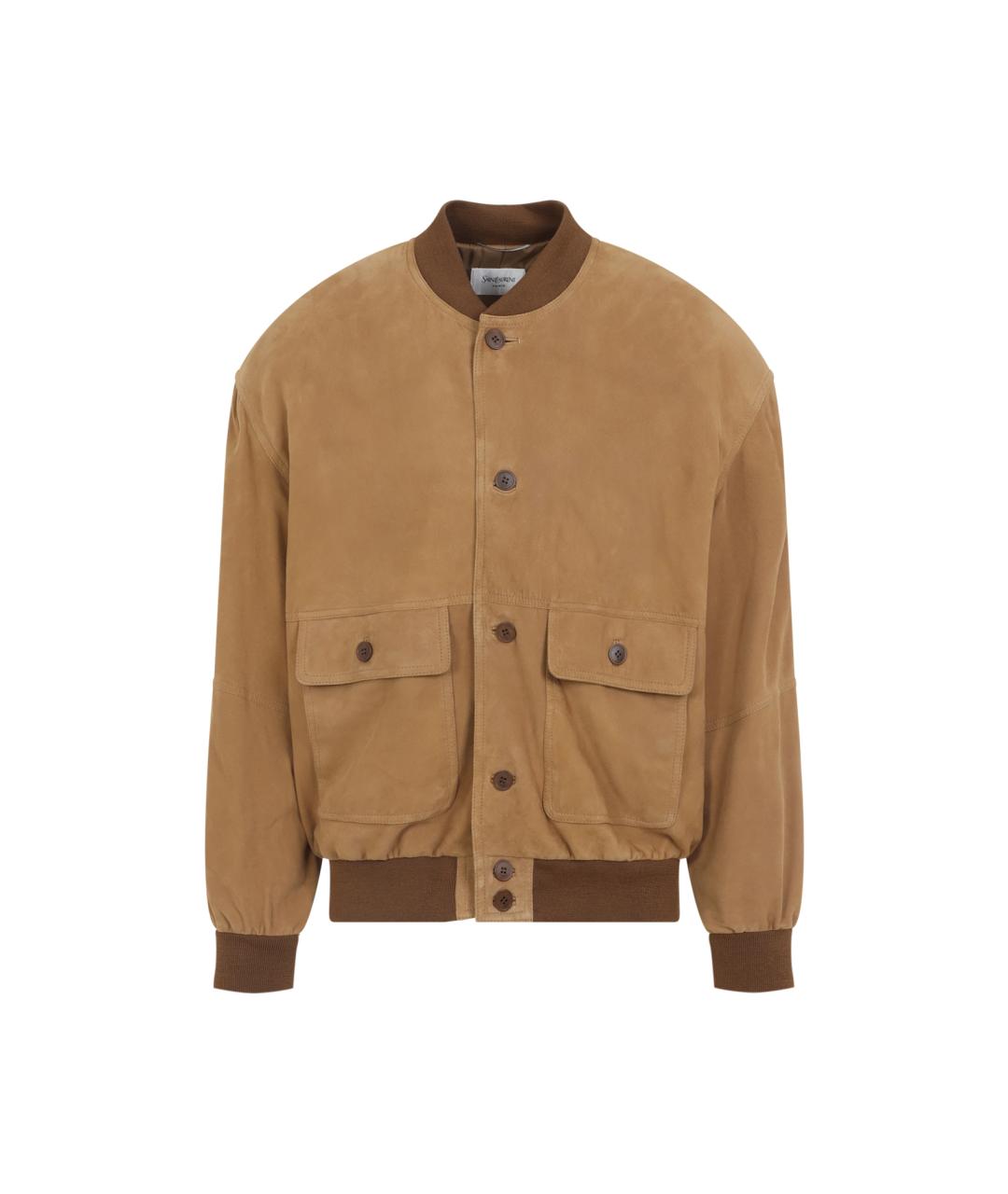 SAINT LAURENT Бежевая замшевая куртка, фото 1