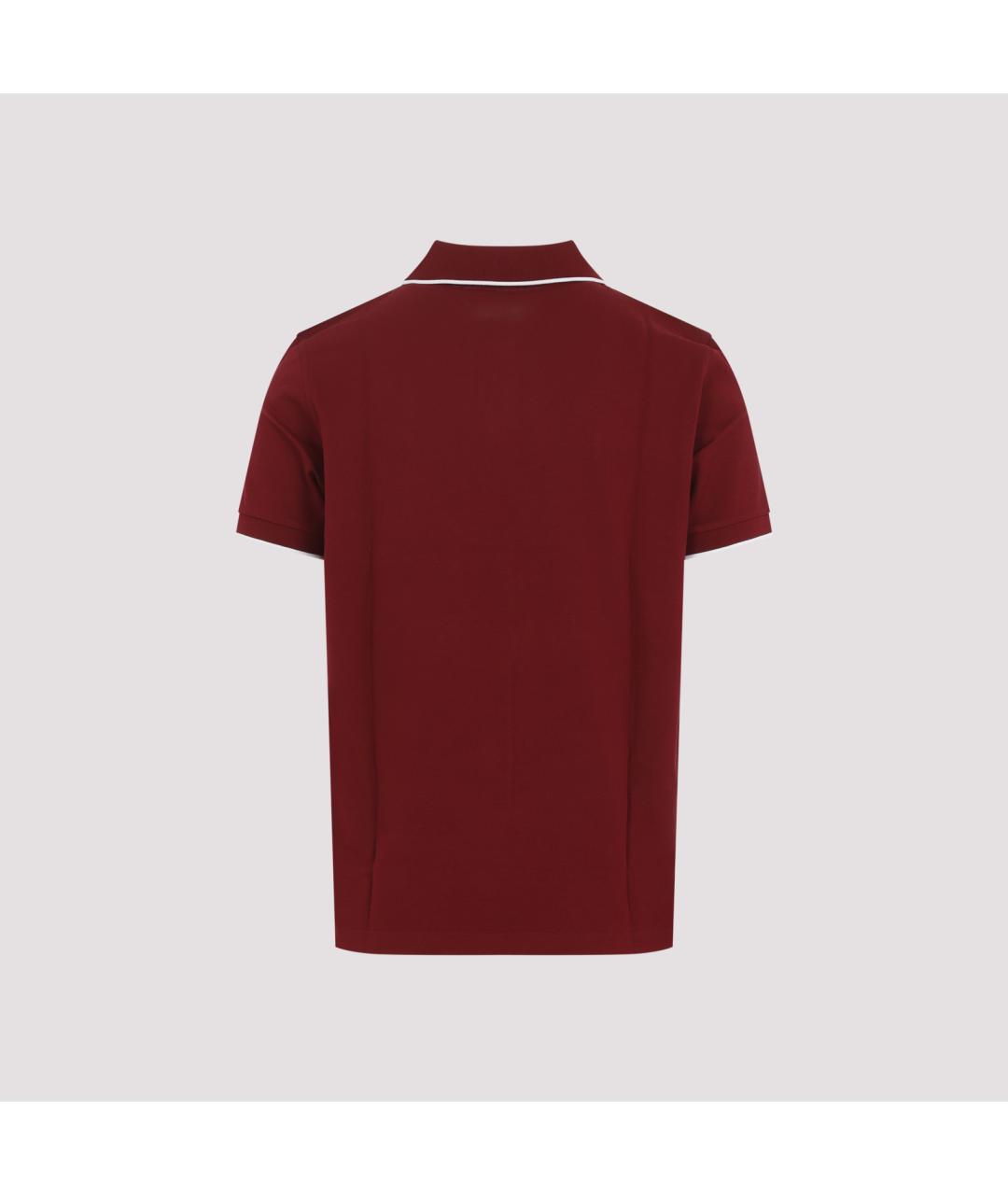 SAINT LAURENT Бордовое хлопковое поло с коротким рукавом, фото 2