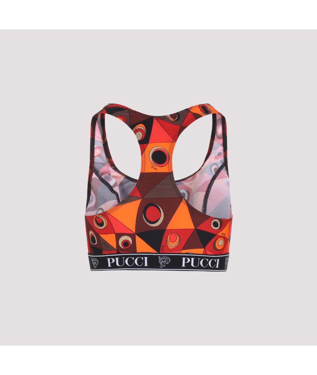 PUCCI Оранжевая полиамидовая майка, фото 2