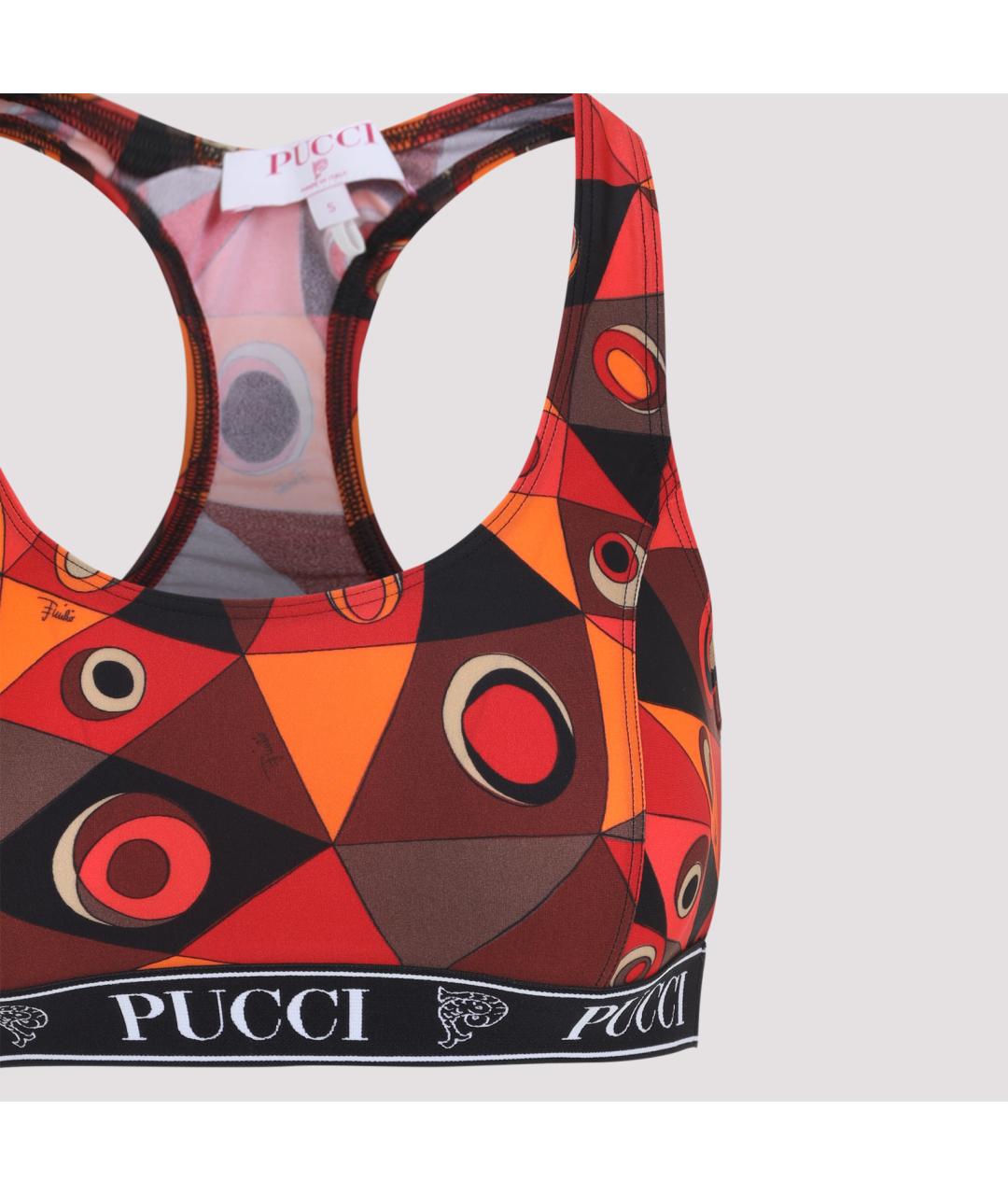 PUCCI Оранжевая полиамидовая майка, фото 3
