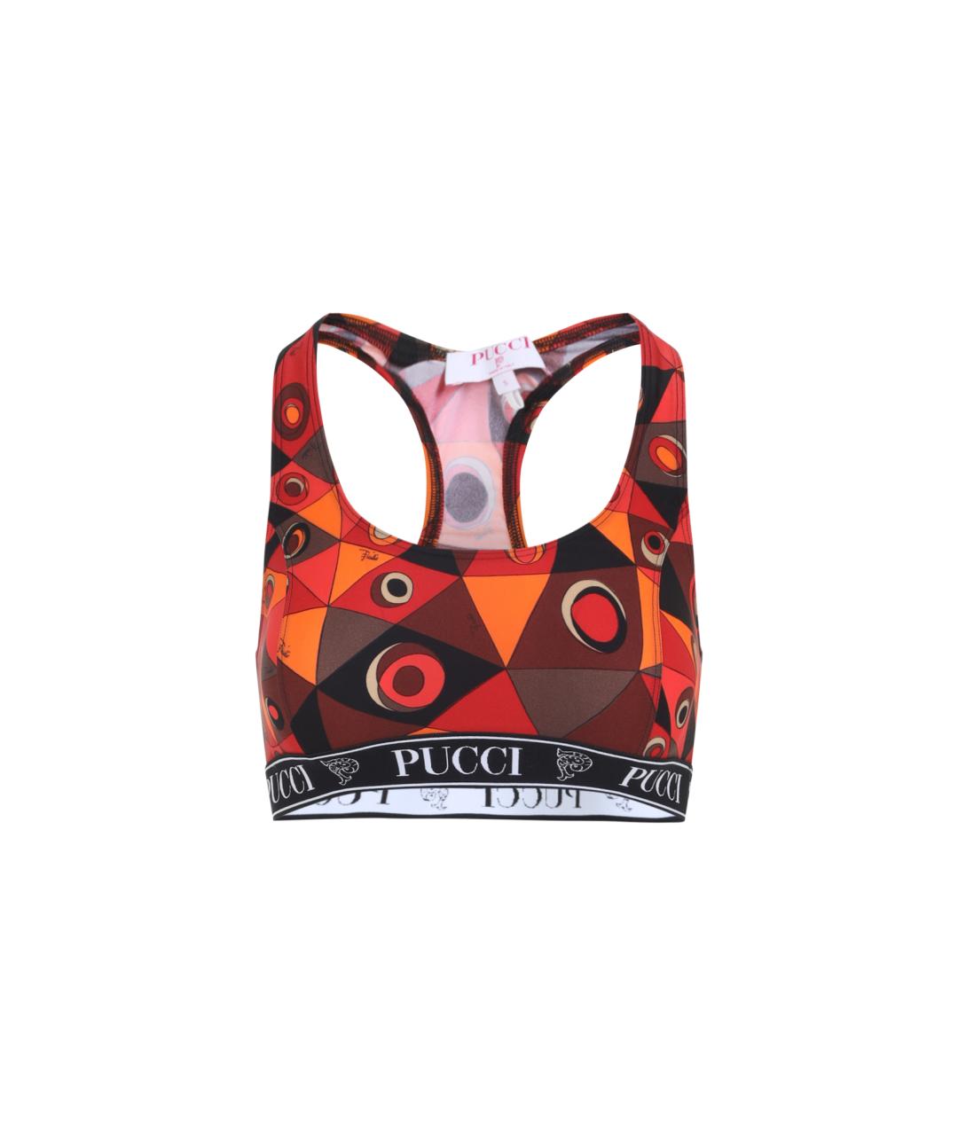 PUCCI Оранжевая полиамидовая майка, фото 1