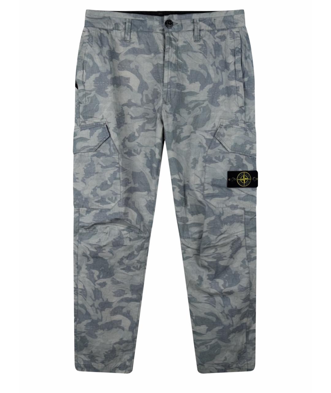 STONE ISLAND Серые хлопковые повседневные брюки, фото 1