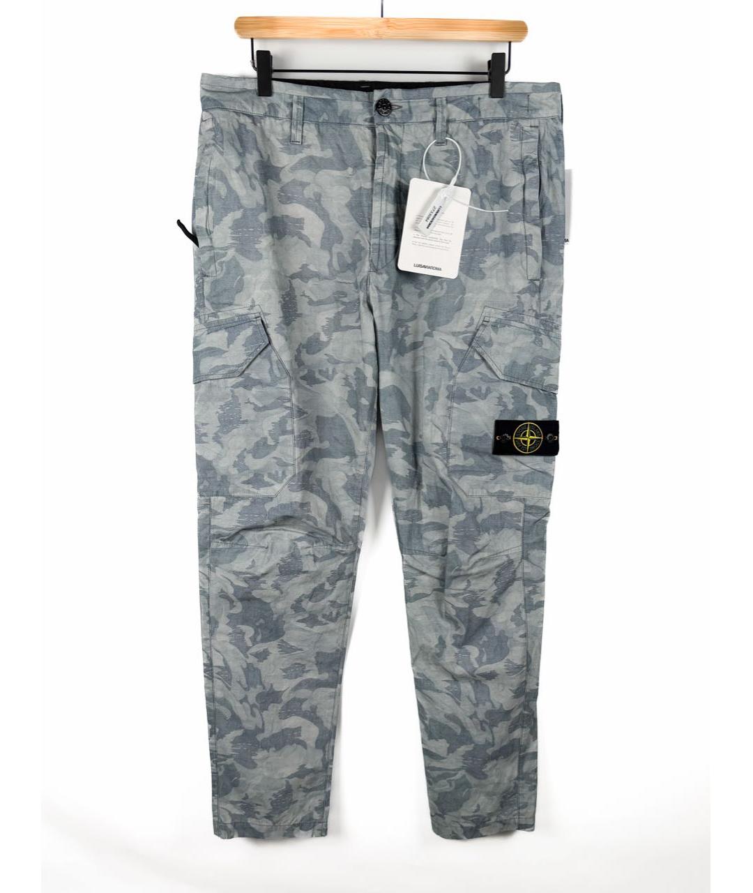 STONE ISLAND Серые хлопковые повседневные брюки, фото 7