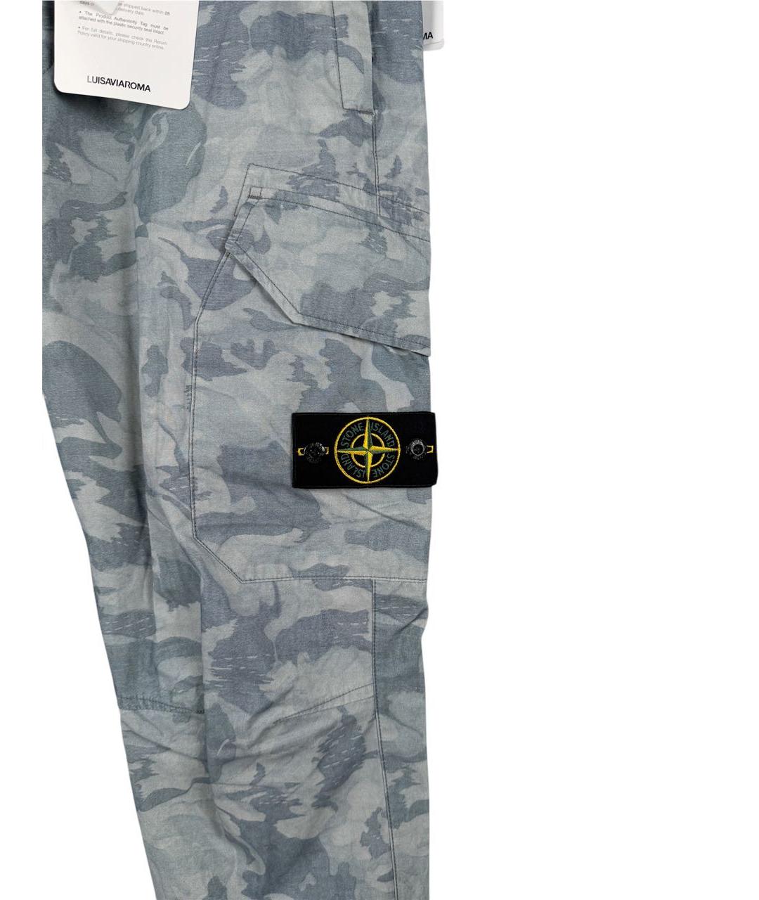 STONE ISLAND Серые хлопковые повседневные брюки, фото 6