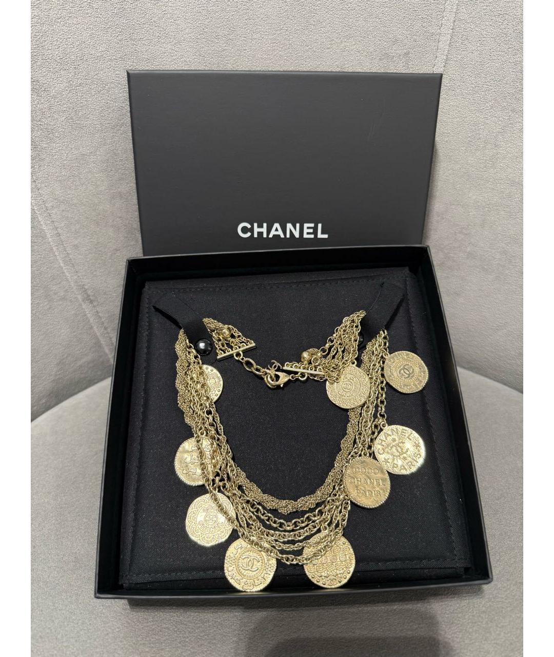 CHANEL Золотое металлическое колье, фото 2