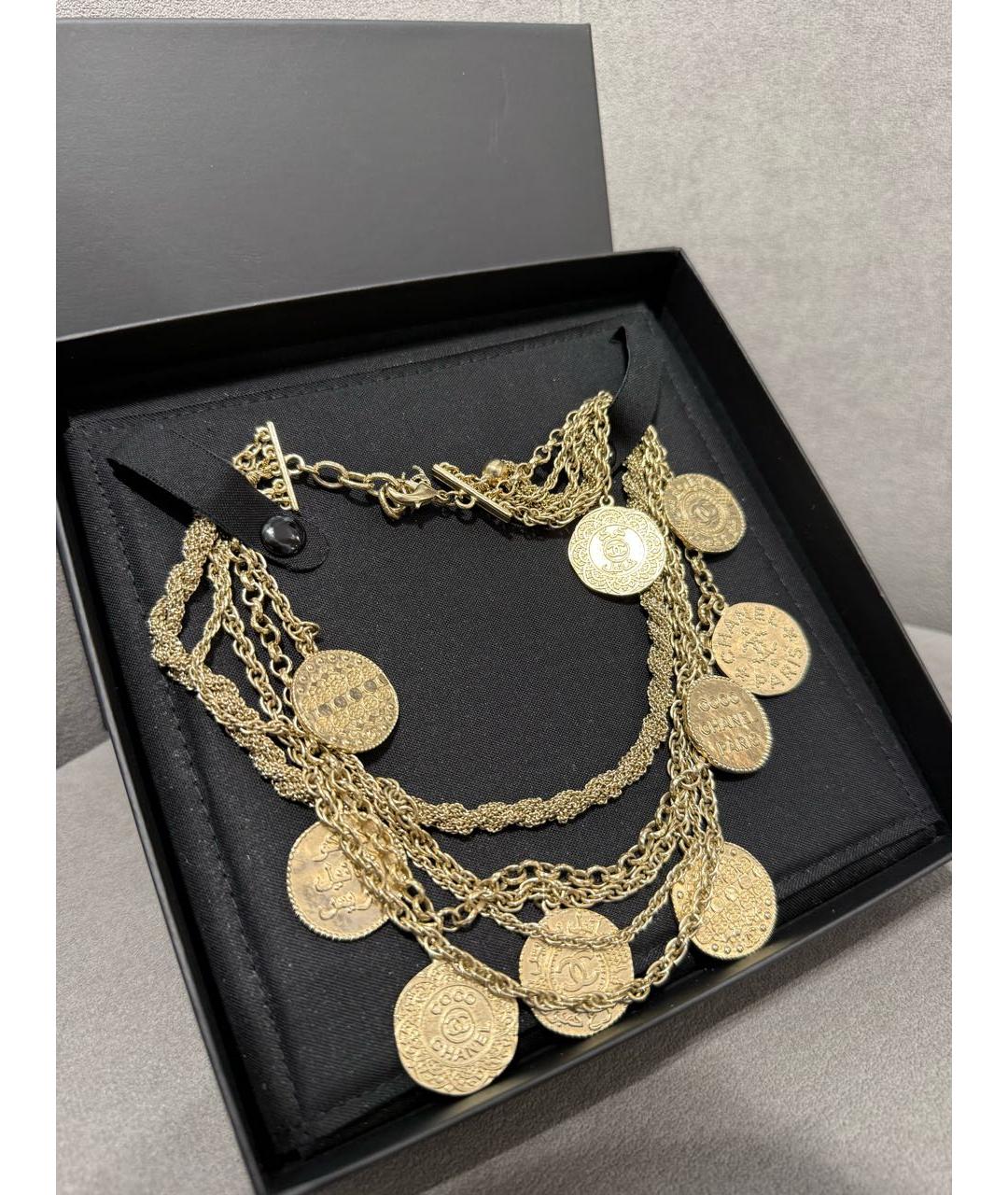 CHANEL Золотое металлическое колье, фото 4