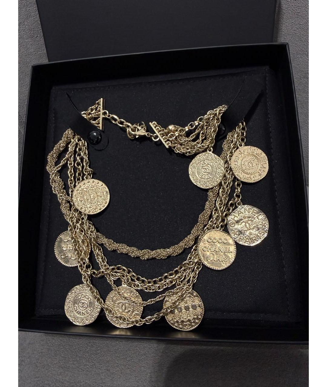 CHANEL Золотое металлическое колье, фото 3